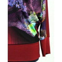 Bluzka MAXI kimono z fotonadrukiem kremowe róże